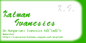 kalman ivancsics business card